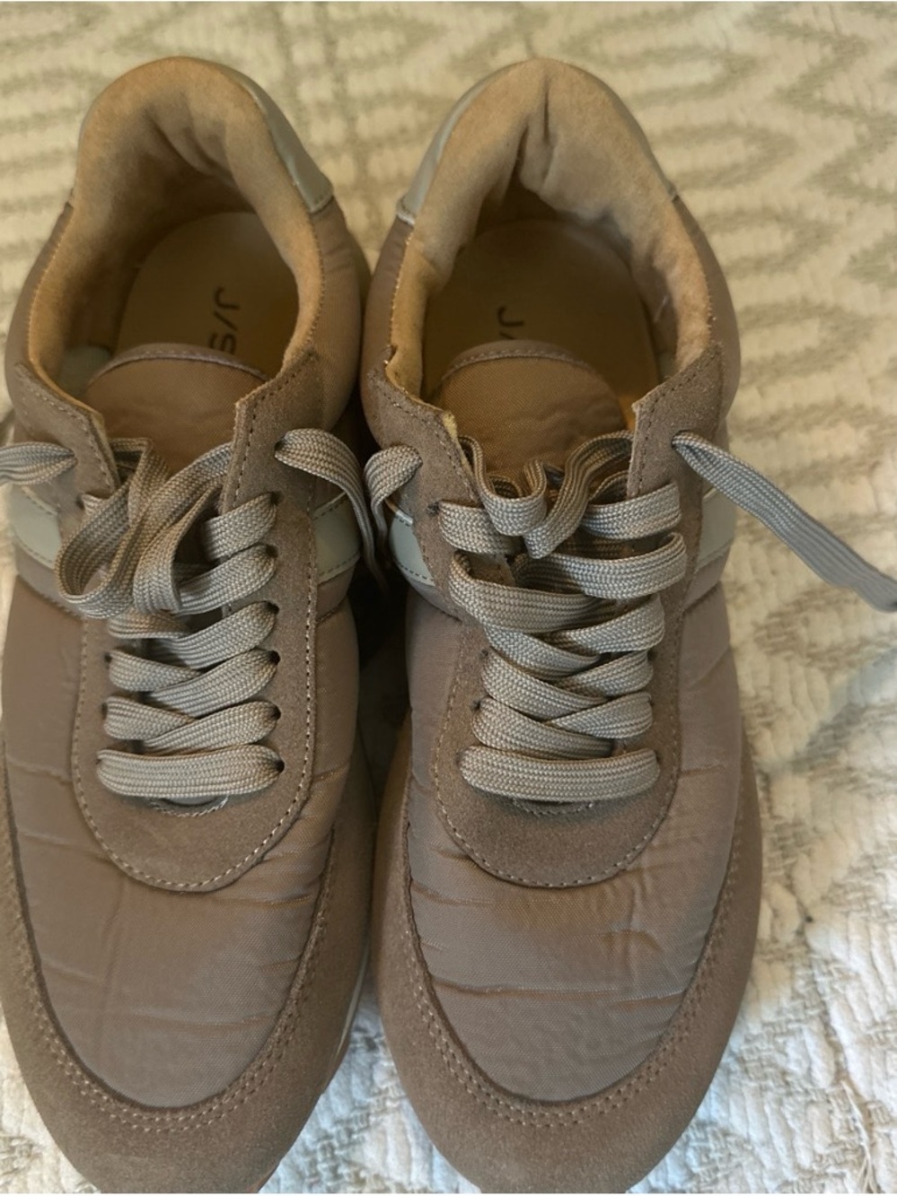 Women’s casual taupe lace up sneakers